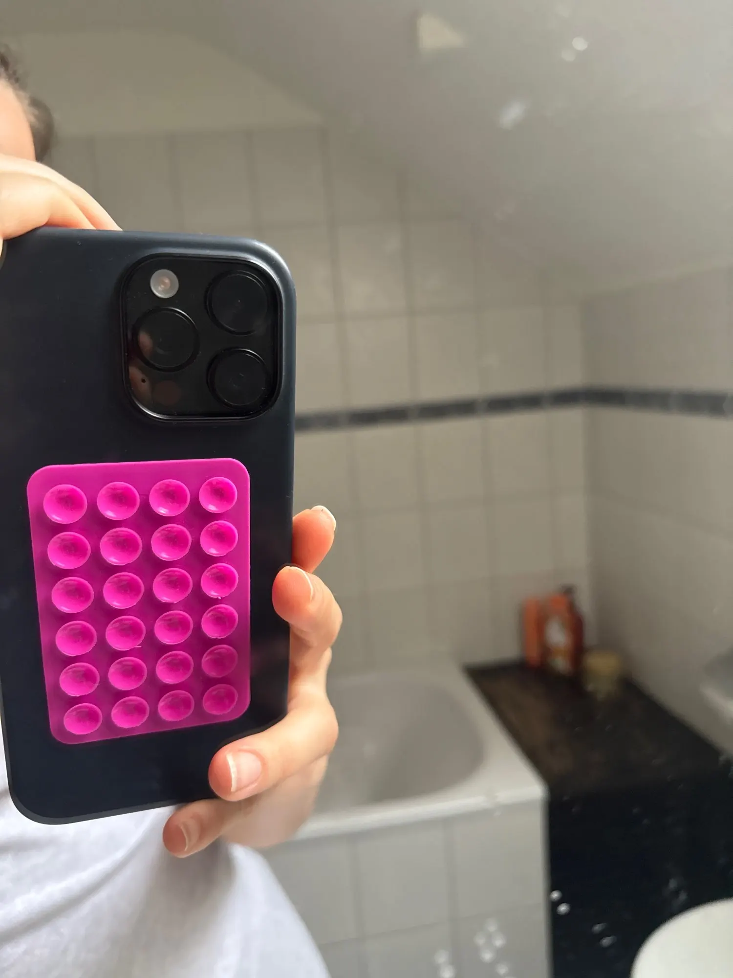 Multifunctional Mobile Phone Silicone Suction Cup 24 Square Mobile Phone Single-Sided Case Anti-Slip Holder
