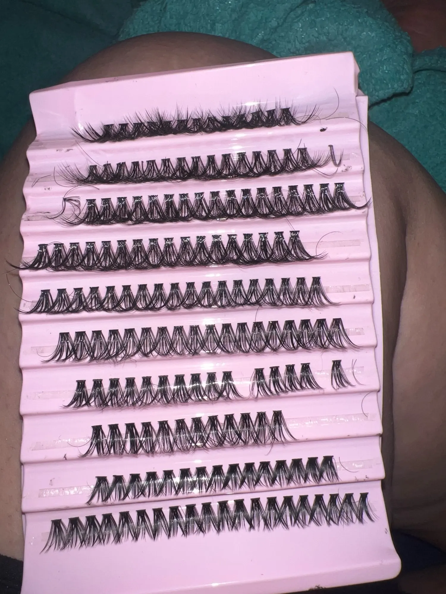 Faux Mink Eyelashes 540Cluster C Curled 9-16mm Mixed Natural Eyelash Extension 3D Russian Strip Personal Eyelash Makeup Tool view 5