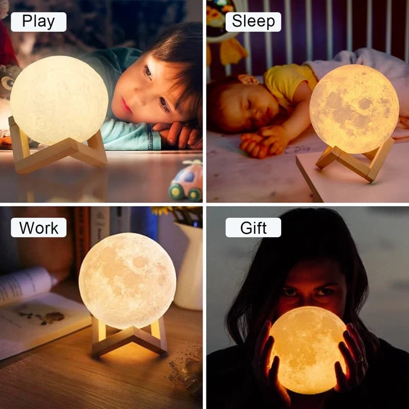 LumiMoon™ – Lampe Lune 3D LED view 3