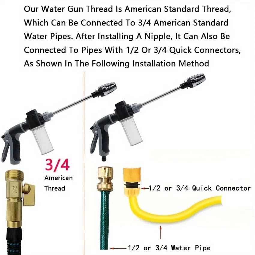 High-Pressure Car Washing Water Gun, External Cleaning Of RV, Foam Kettle Cleaning, Garden Water Hose Nozzle, Garden Shower, view 3