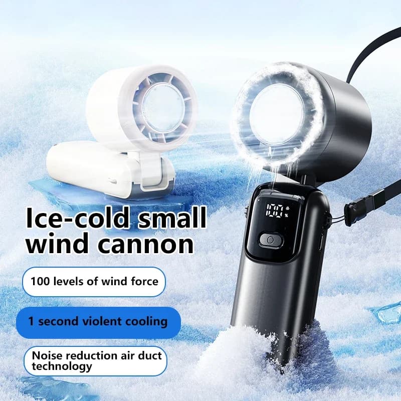 Lenovo Fast Chill Ice Compress Foldable/hangable Usb Desk Fan Ice Cooling Handheld Fan 100 Speeds Turbo Portable For Outdoor view 2