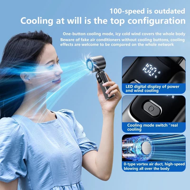 Lenovo Fast Chill Ice Compress Foldable/hangable Usb Desk Fan Ice Cooling Handheld Fan 100 Speeds Turbo Portable For Outdoor view 4