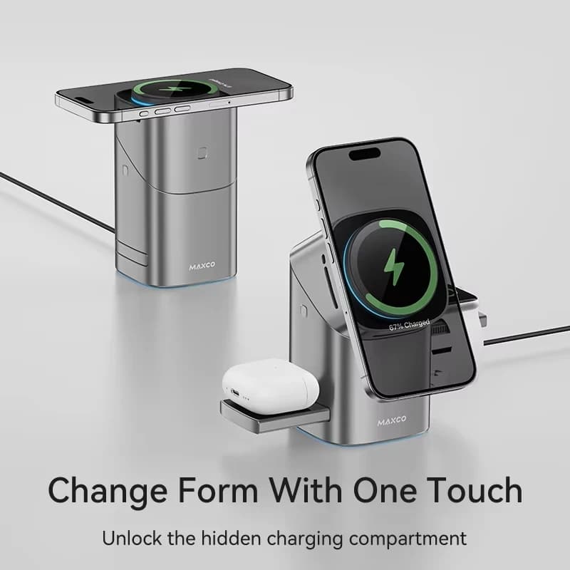 3-in-1 Magnetic Wireless Charger for iPhone 16 15 14 13 Pro Max view 2