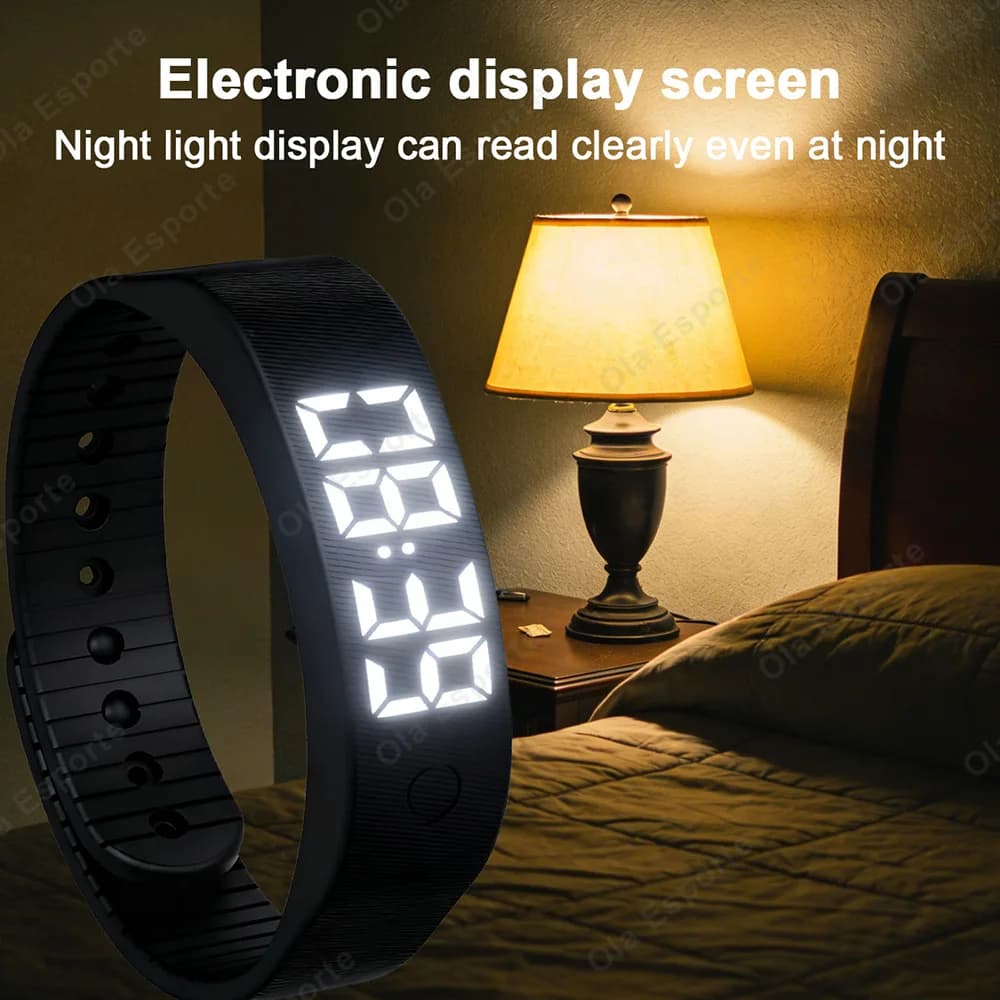 Smart Bracelet LED Digital Waterproof Smart Clock Smartband Running pedometer Monitor Smart Band Vibration Alarm Reminder HT30 view 2