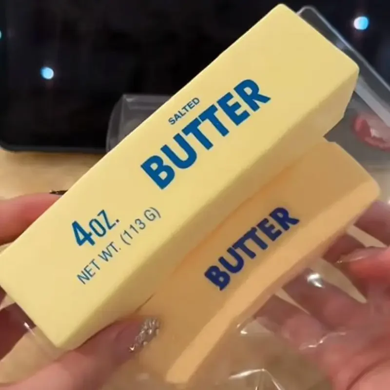 Jouet anti-stress souple et élastique en forme de bâton de beurre, jouet de décompression amusant en forme de fromage pour soulager l view 3