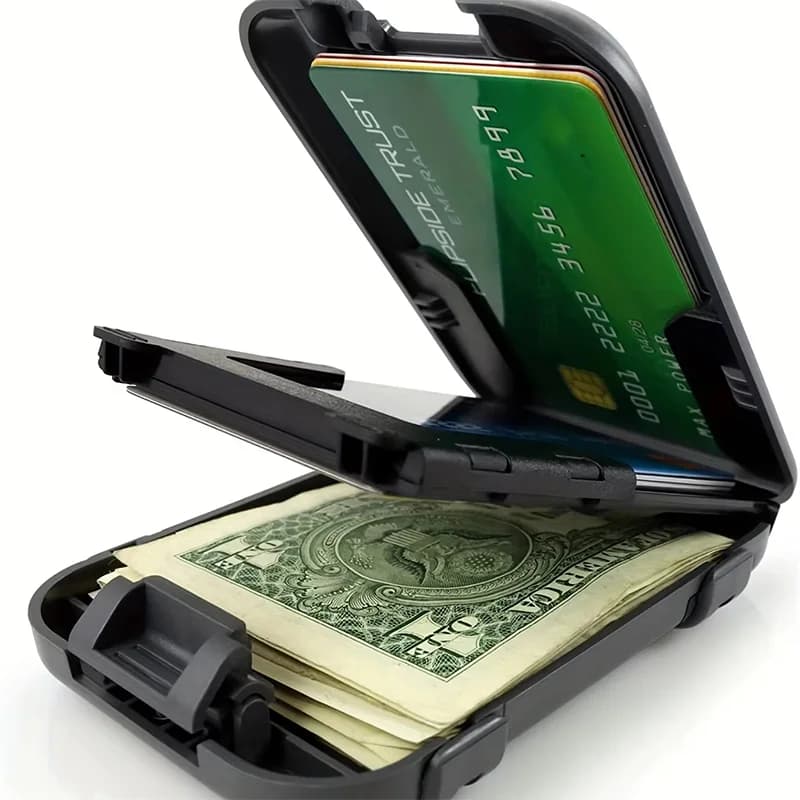Slim Wallet RFID Blocking Wallet For Men Removable Money Metal Wallet With Money Clip For Men Crush Resistant