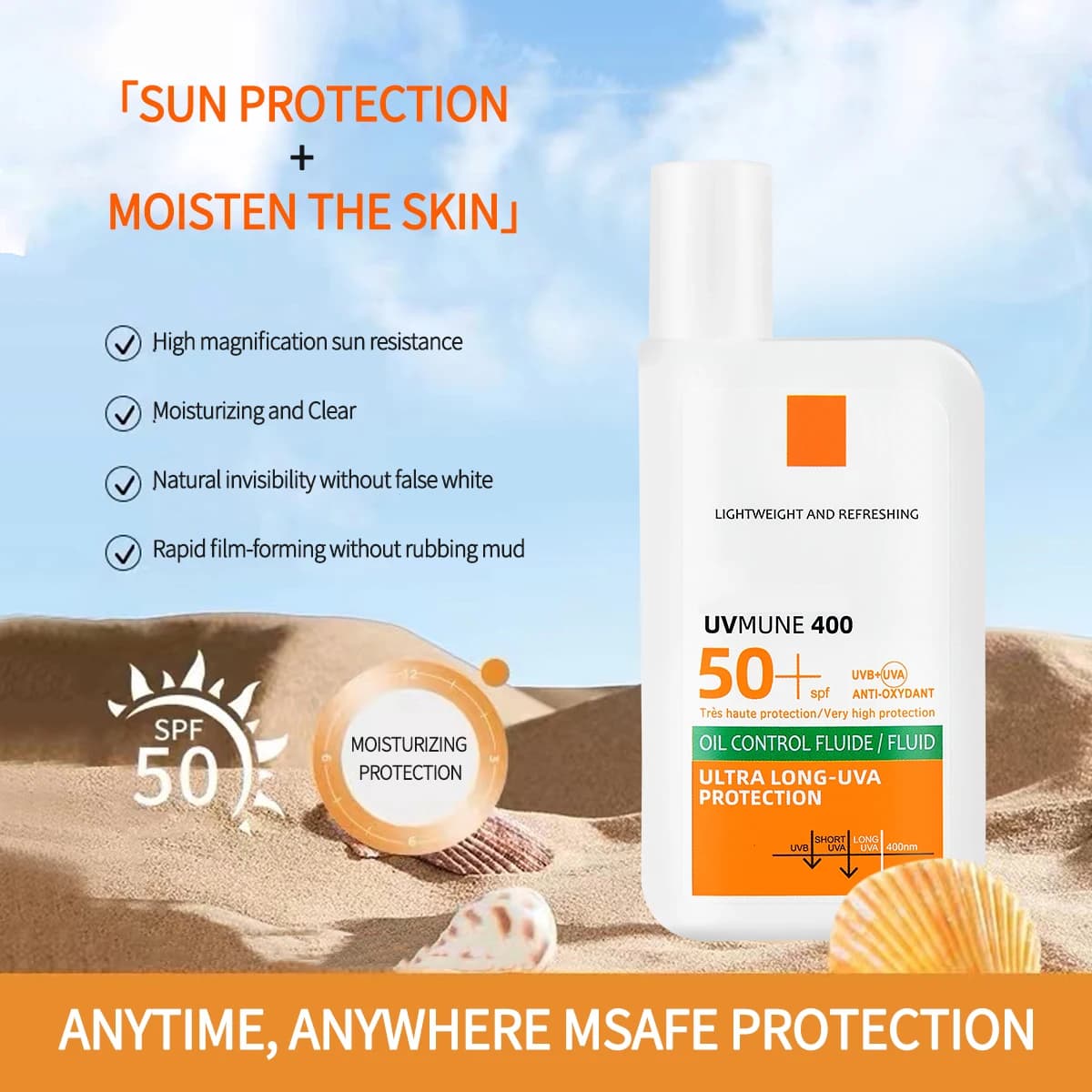 Long Lasting Facial Sunscreen with High UV Protection Refreshing and Moisturizing a 2 in 1 Skincare and Sun Protection Product view 2