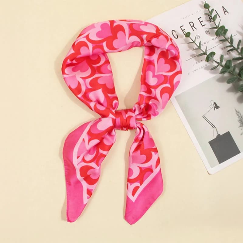 70cm Yellow Silk Scarf Floral Print Women view 6