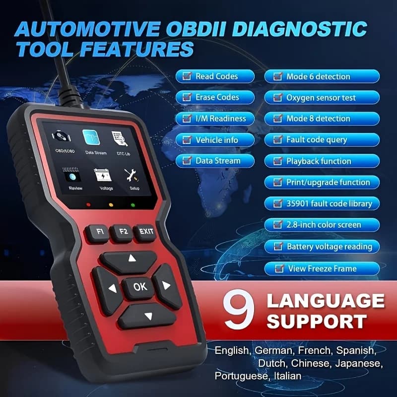 V519 Professional Obd2 Scanner - Usb-Powered Car Diagnostic Tool with Real-Time Data Stream, Full-Featured Obd Ii Testing (I/M Ready, Bod2/Eobd), Clears Engine Fault Lights, Reads/Erases Codes for Mos view 3