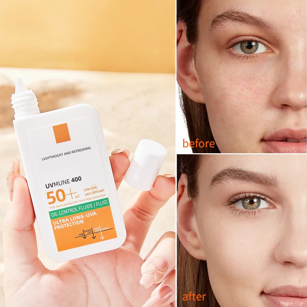 Long Lasting Facial Sunscreen with High UV Protection Refreshing and Moisturizing a 2 in 1 Skincare and Sun Protection Product view 3