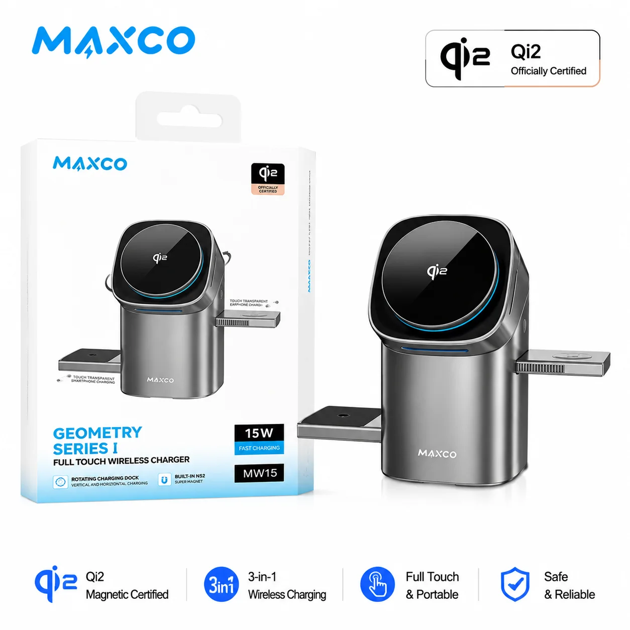 3-in-1 Magnetic Wireless Charger for iPhone 16 15 14 13 Pro Max