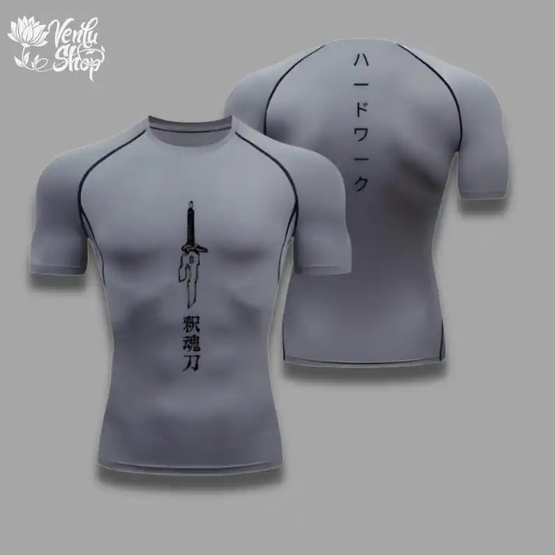 Toji Compression Shirt Sportswear Gymwear Gym Jujutsu Kaisen Compressions Anime Fushiguro Clothing Zenin Muscles view 4