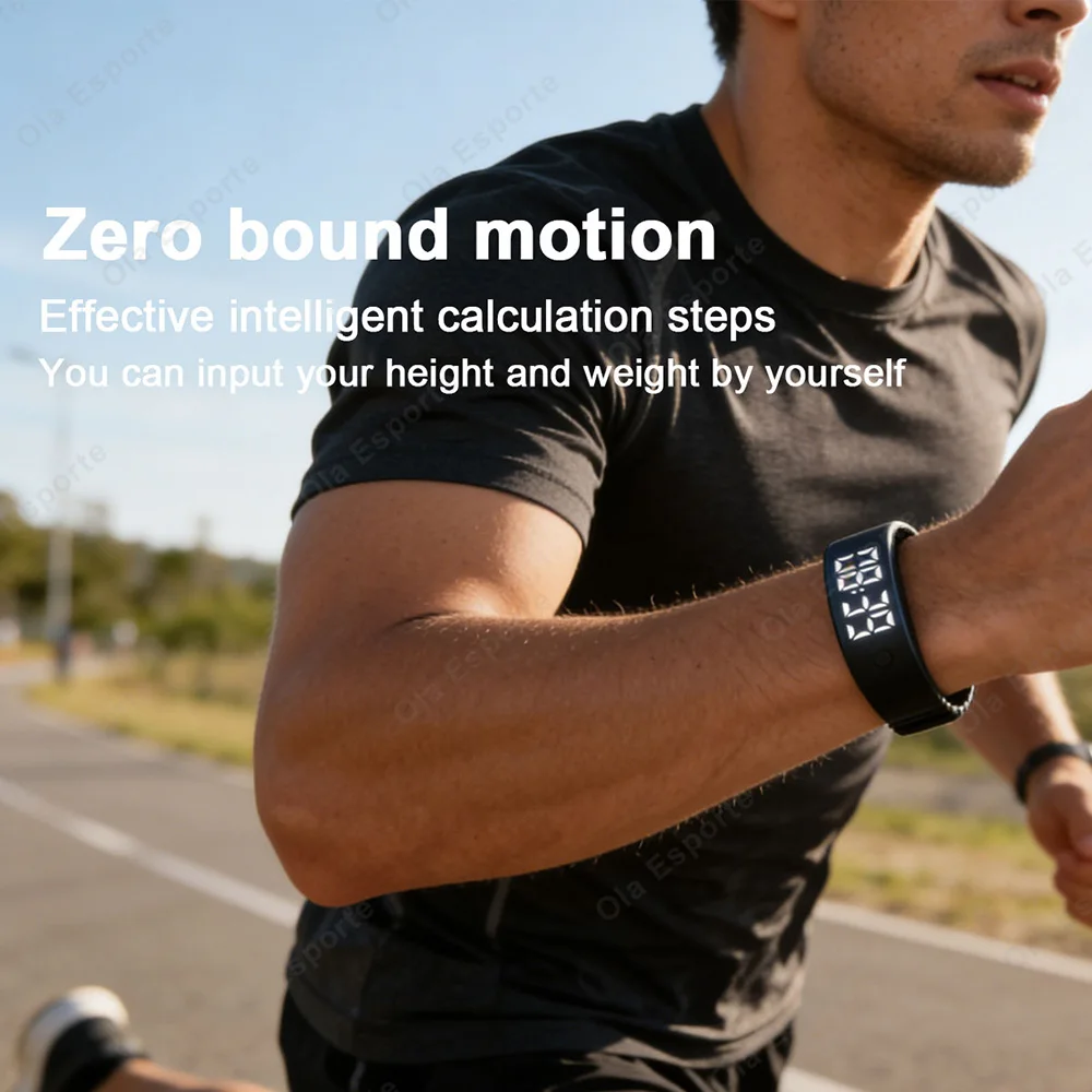 Smart Bracelet LED Digital Waterproof Smart Clock Smartband Running pedometer Monitor Smart Band Vibration Alarm Reminder HT30 view 4