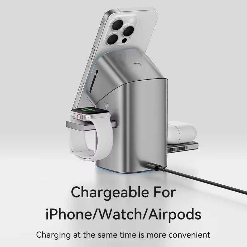 3-in-1 Magnetic Wireless Charger for iPhone 16 15 14 13 Pro Max view 4