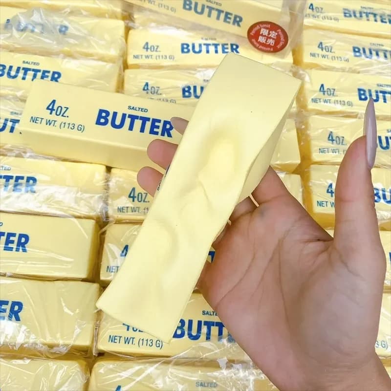 Jouet anti-stress souple et élastique en forme de bâton de beurre, jouet de décompression amusant en forme de fromage pour soulager l view 4