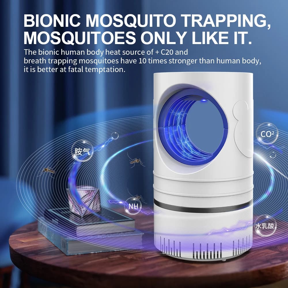 1 PC Electric Fly Bug Mosquito Insect Killer LED Light Trap Control Lamp Small Pest with USB Power Supply and Adapter view 3