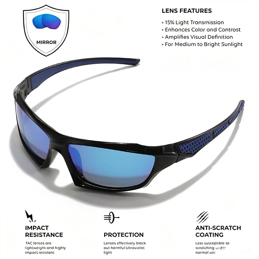Fashion Sports Sunglasses Polarized UV Protection Personalized Glasses Round Frame Metal Men view 3