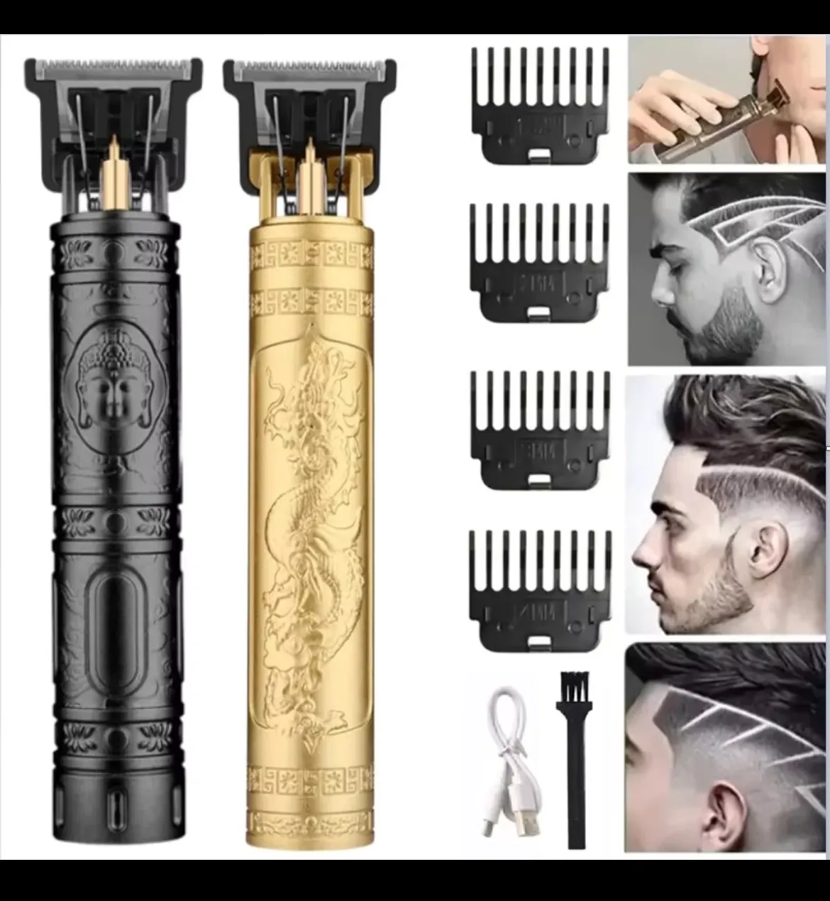 Carving Hair Clipper Professional Hair Cutting Machine Barber Rechargeable Hair Trimmer Metal Haircut