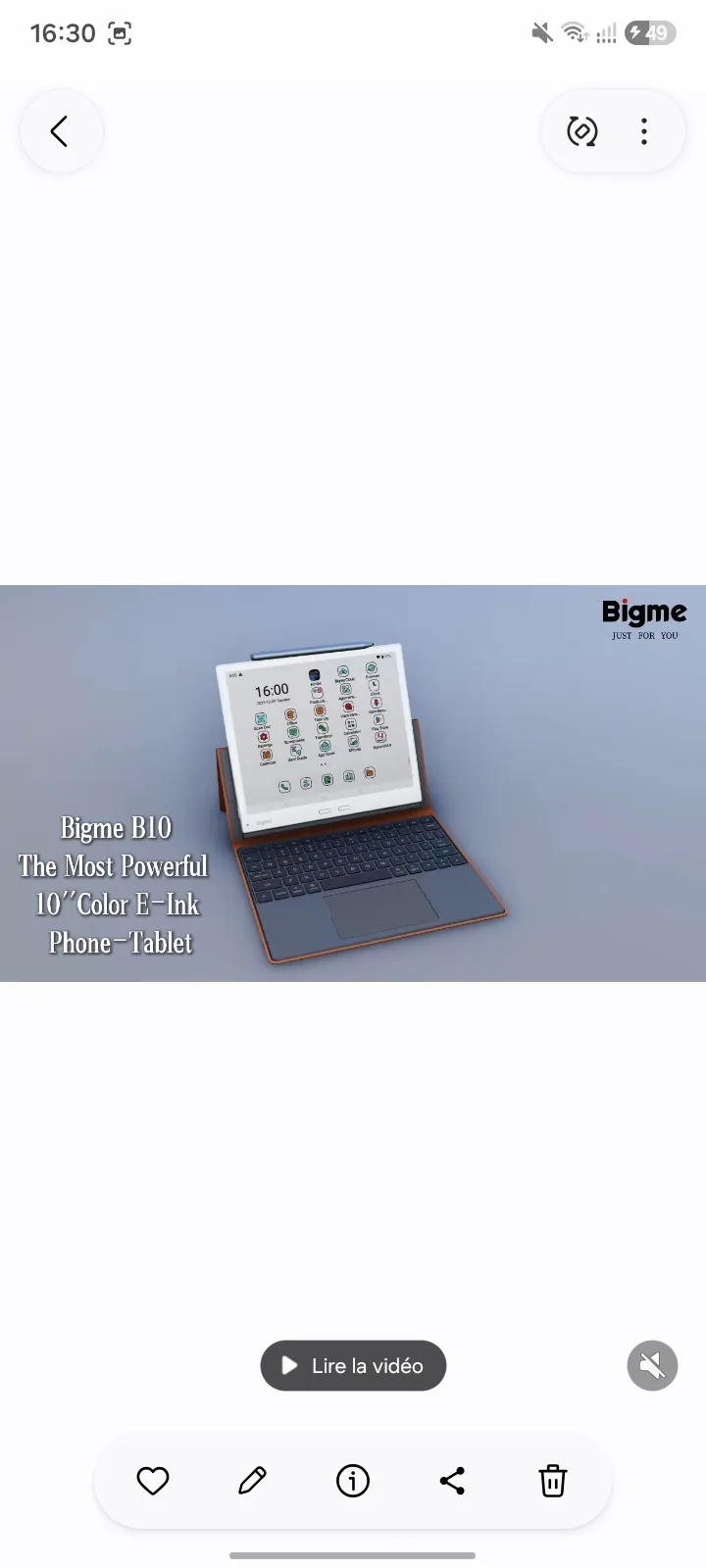 Bigme B10 Ebook Reader, 10.3'' Color E-Ink Screen, Dual Cam, 8+256GB, Android 14, Paper-Like E-Reader 4G Calling 6900mAh Battery