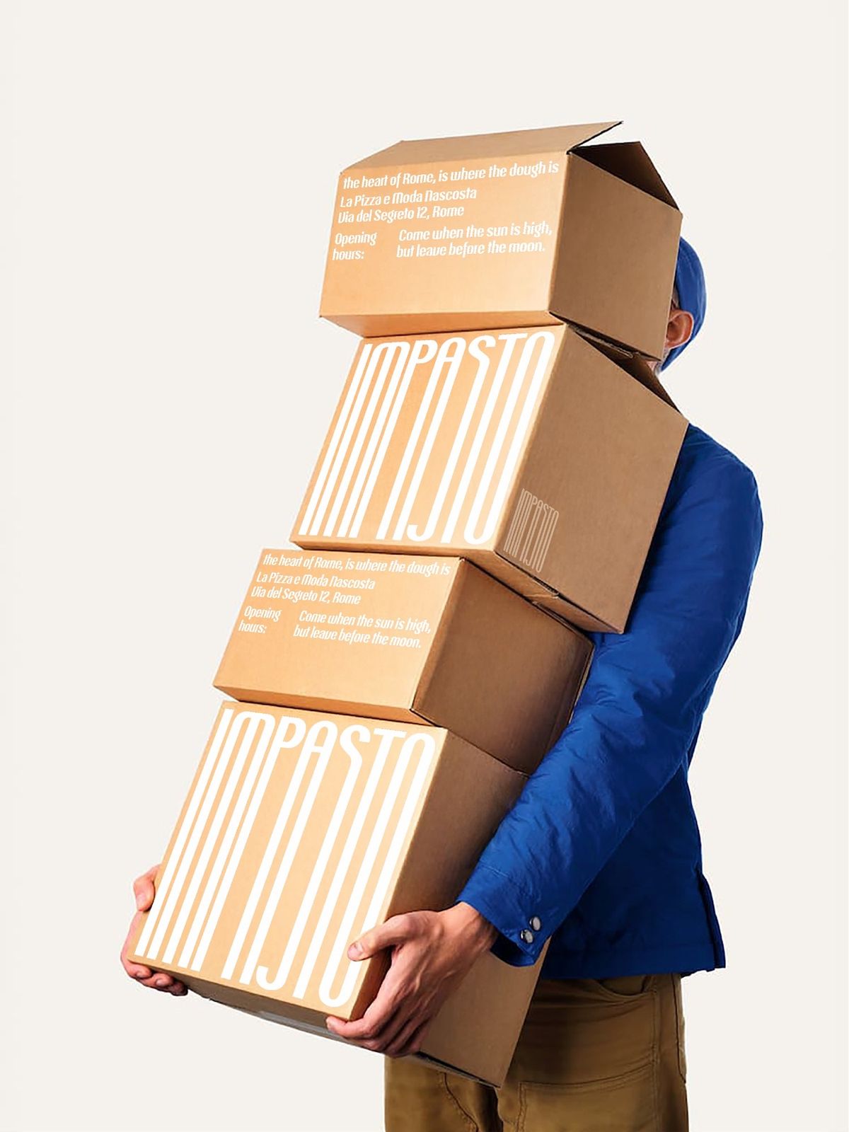 Stacked shipping packages ready for dispatch